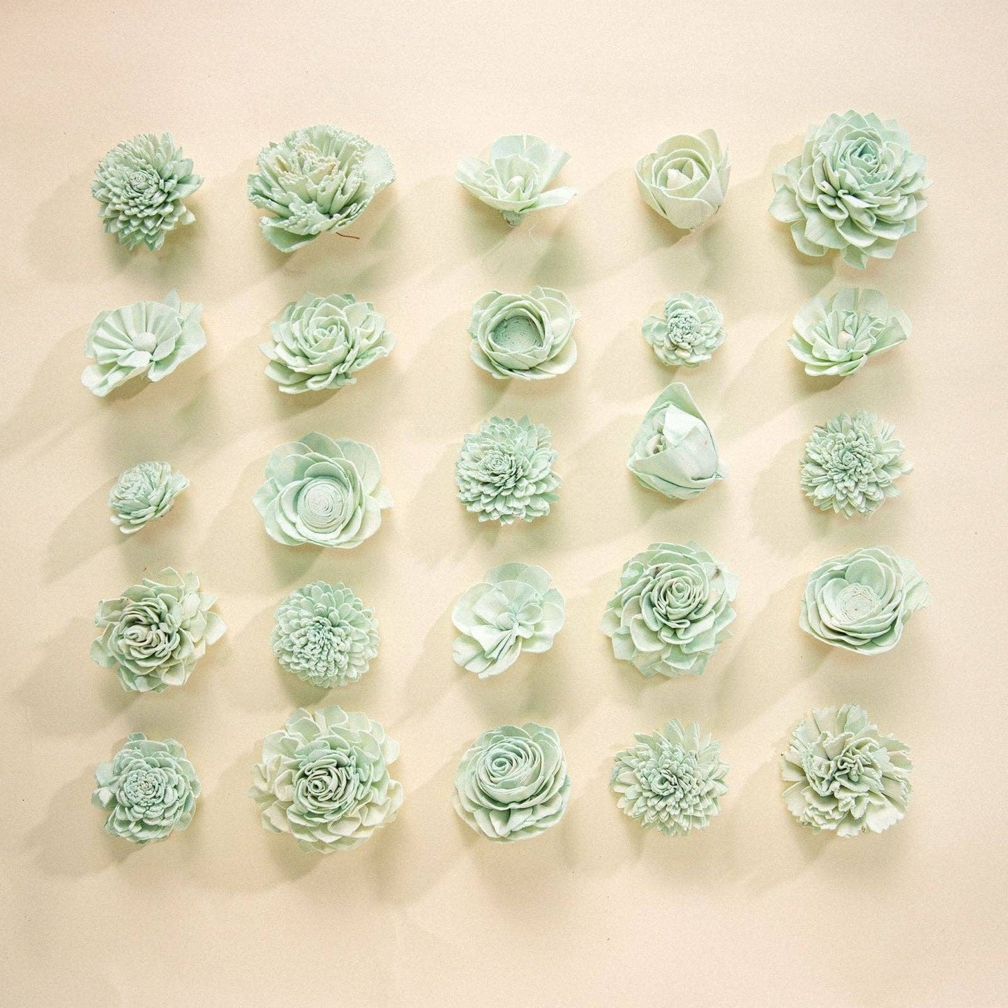 25-Pack of Sage-Colored Mixed Flowers: 50 Pack