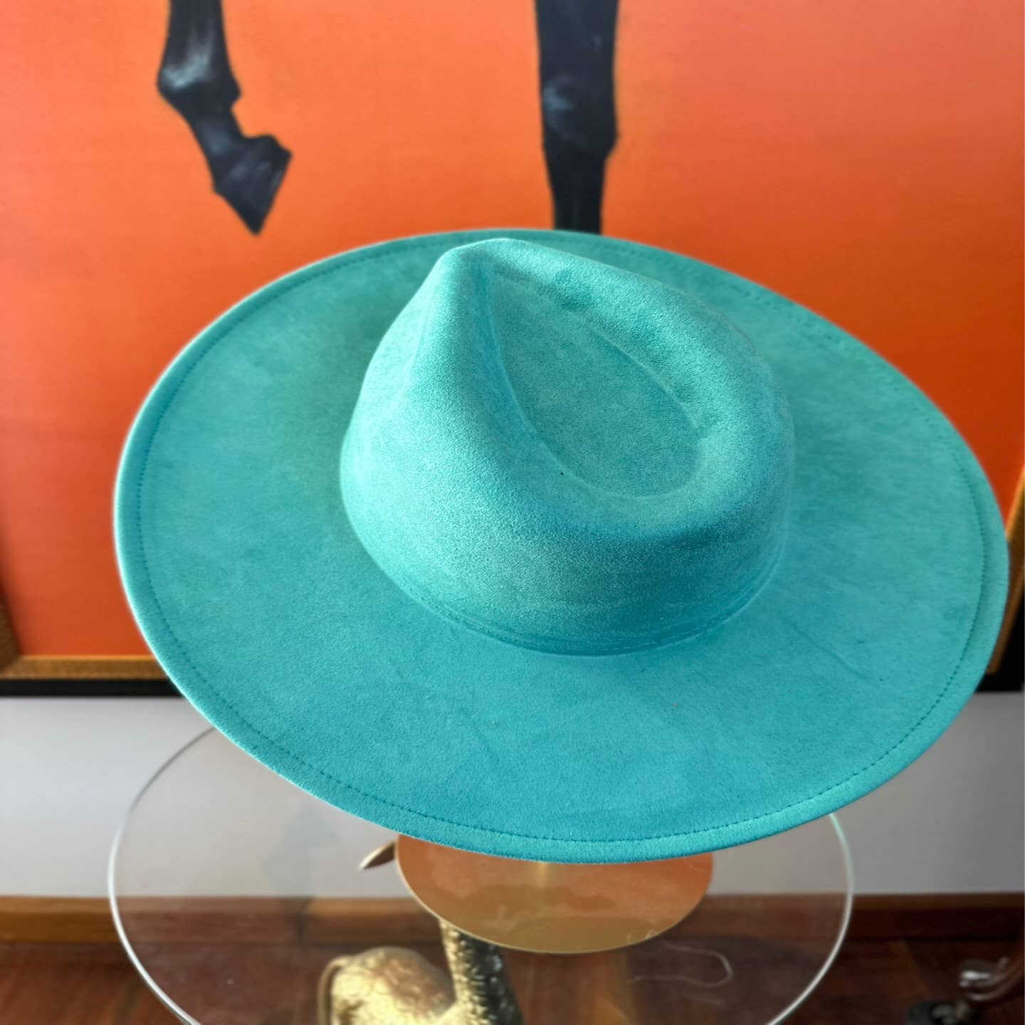 Queens INC - Best seller Fashion Classic Wide Brim Suede Primium Hat: ONE SIZE / PEACH