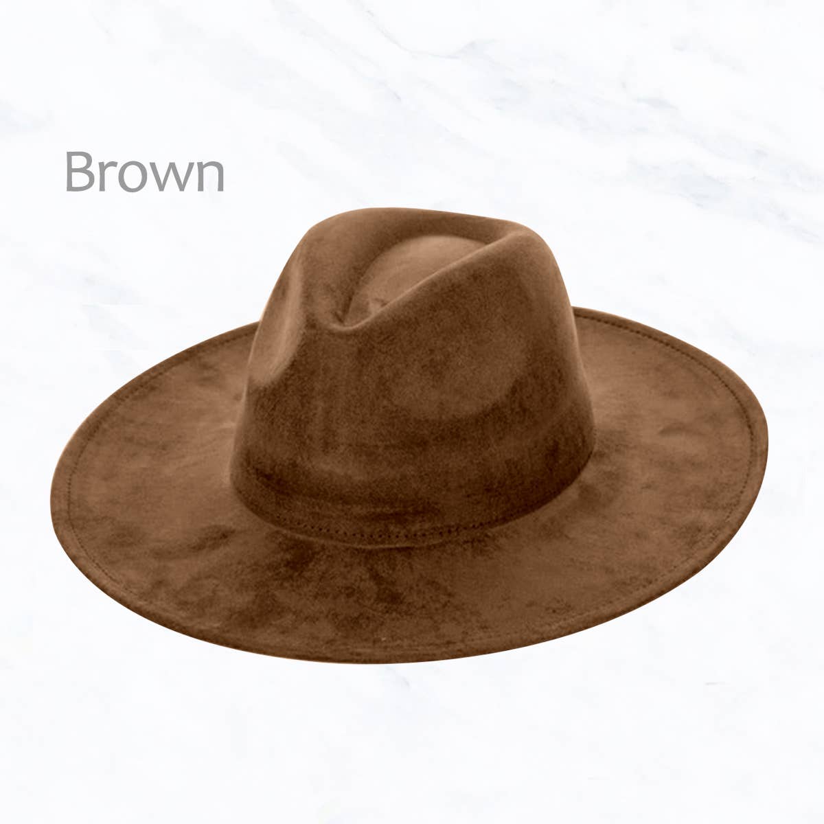 Suzie Q USA - Suede Large Eaves Peach Top Fedora Hat: Pastel Pink