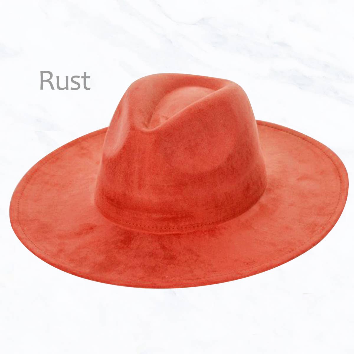 Suzie Q USA - Suede Large Eaves Peach Top Fedora Hat: Black