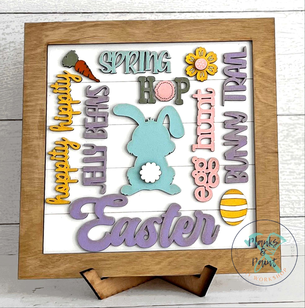 Easter Word Collage Shelf Sitter DIY Kit