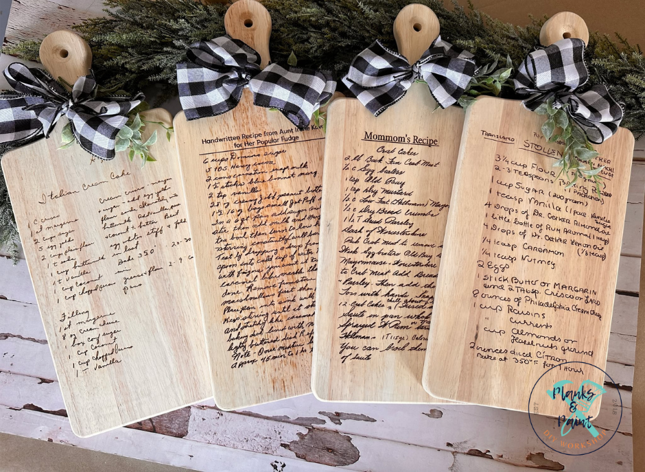 Handwritten Recipe Engraved Cutting Board