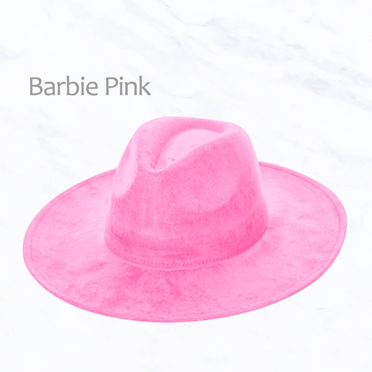 Suzie Q USA - Suede Large Eaves Peach Top Fedora Hat: Pastel Pink