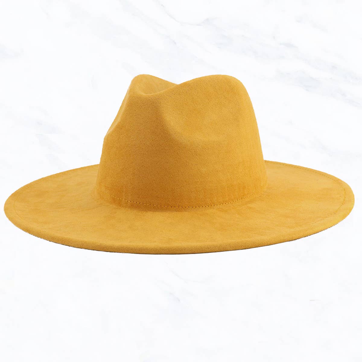 Suzie Q USA - Suede Large Eaves Peach Top Fedora Hat: Pastel Pink