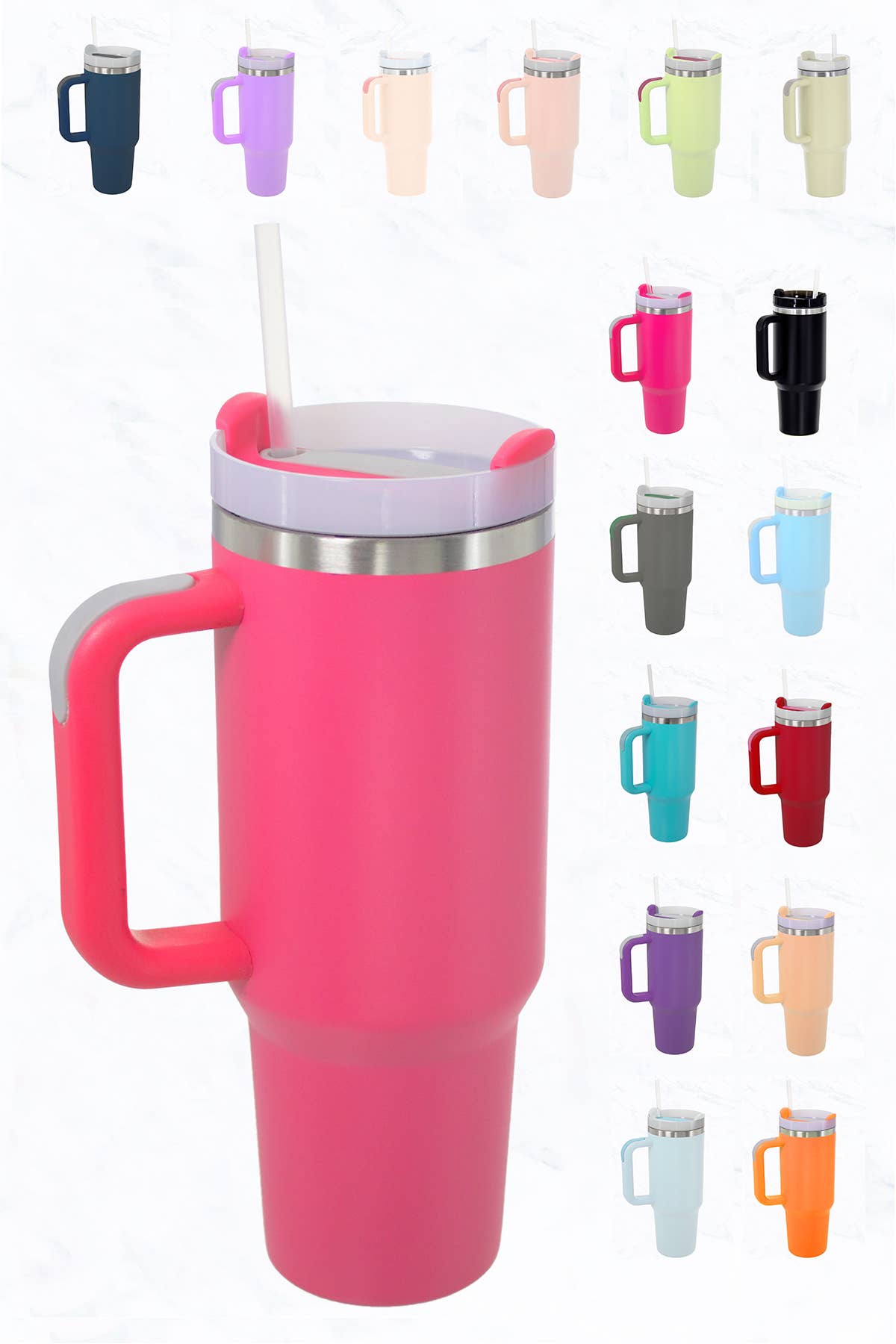 Suzie Q USA - 40 oz, Stainless Steel and Silicon Tumbler: Light Green