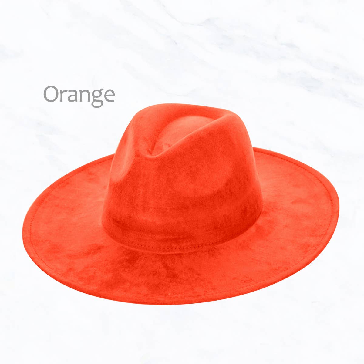 Suzie Q USA - Suede Large Eaves Peach Top Fedora Hat: Pastel Pink