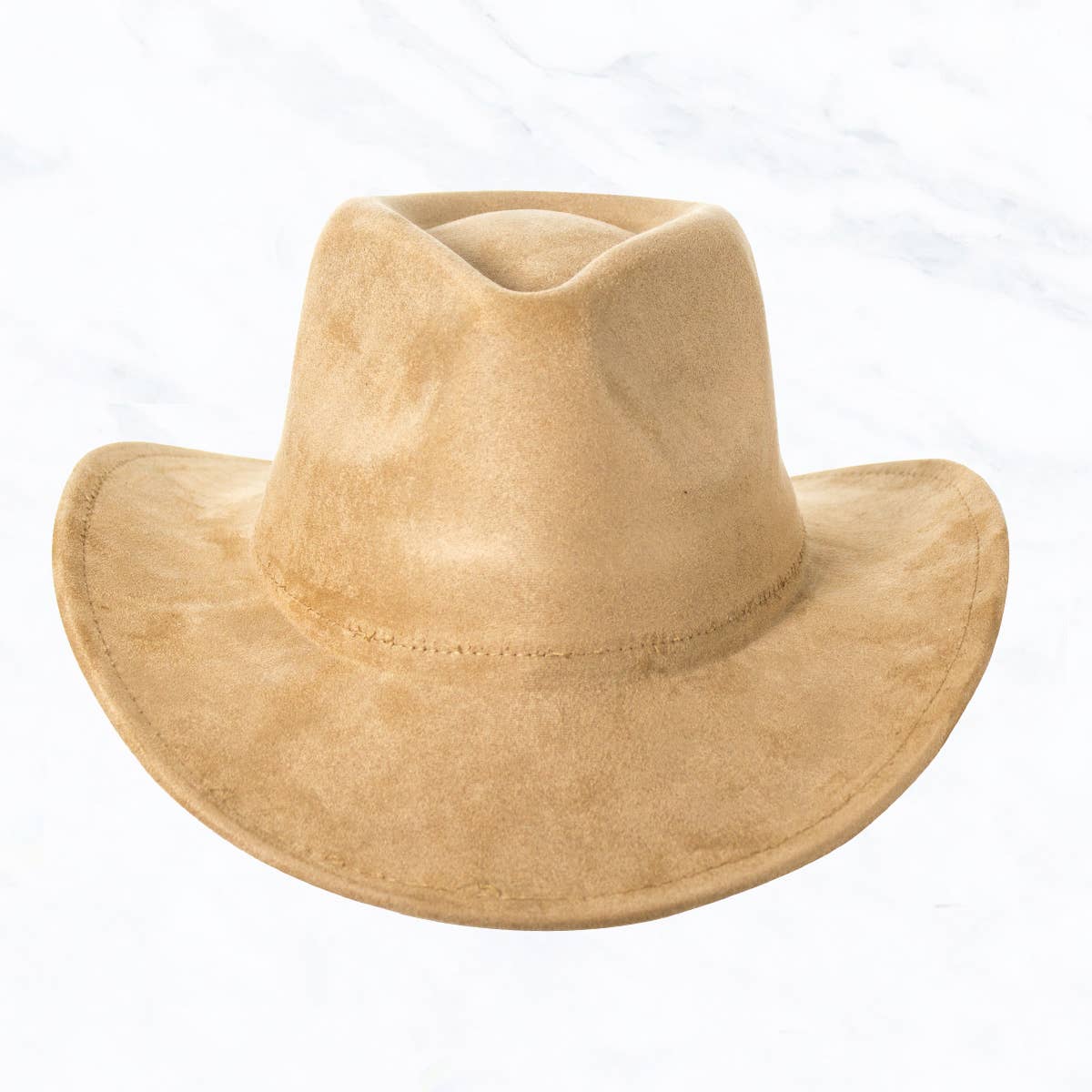 Suzie Q USA - Suede Regular Cowboy Fedora Hat: Beige