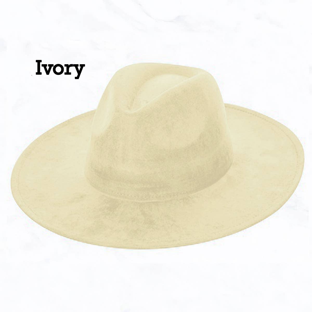 Suzie Q USA - Suede Large Eaves Peach Top Fedora Hat: Pastel Pink