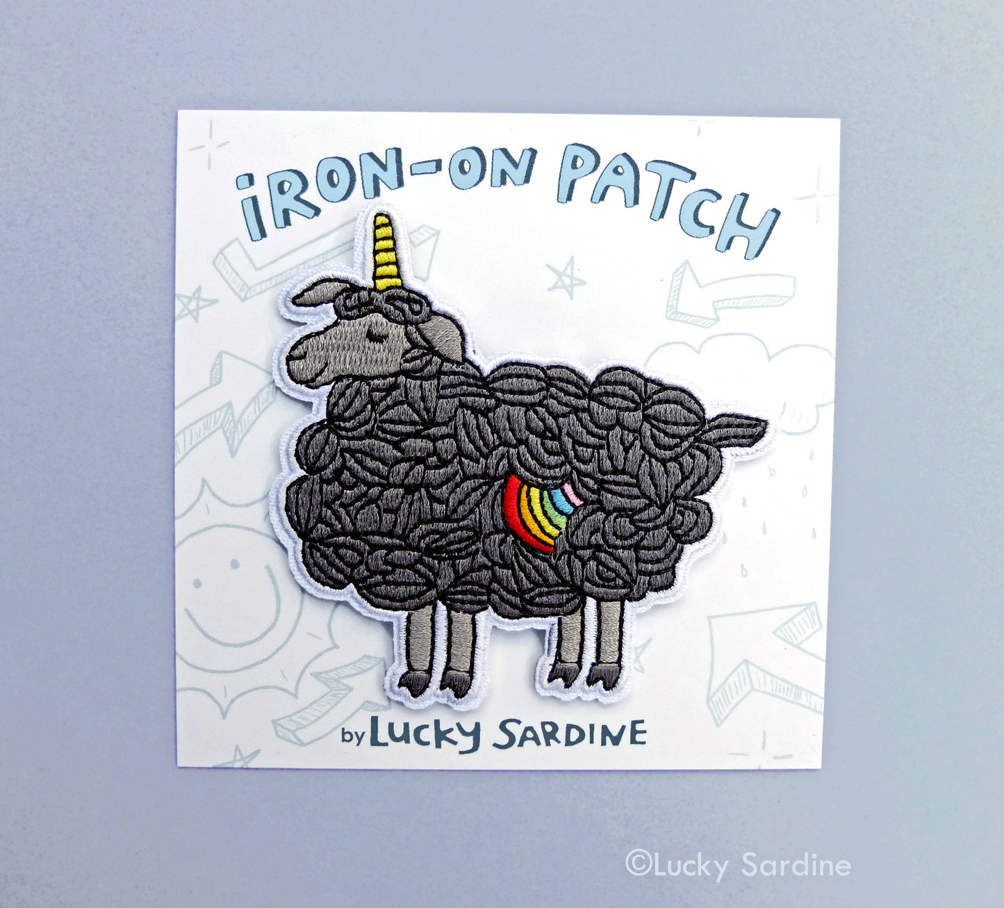 Lucky Sardine - Black Sheep, Unicorn Rainbow Embroidered Patch: No (Loose Patches)