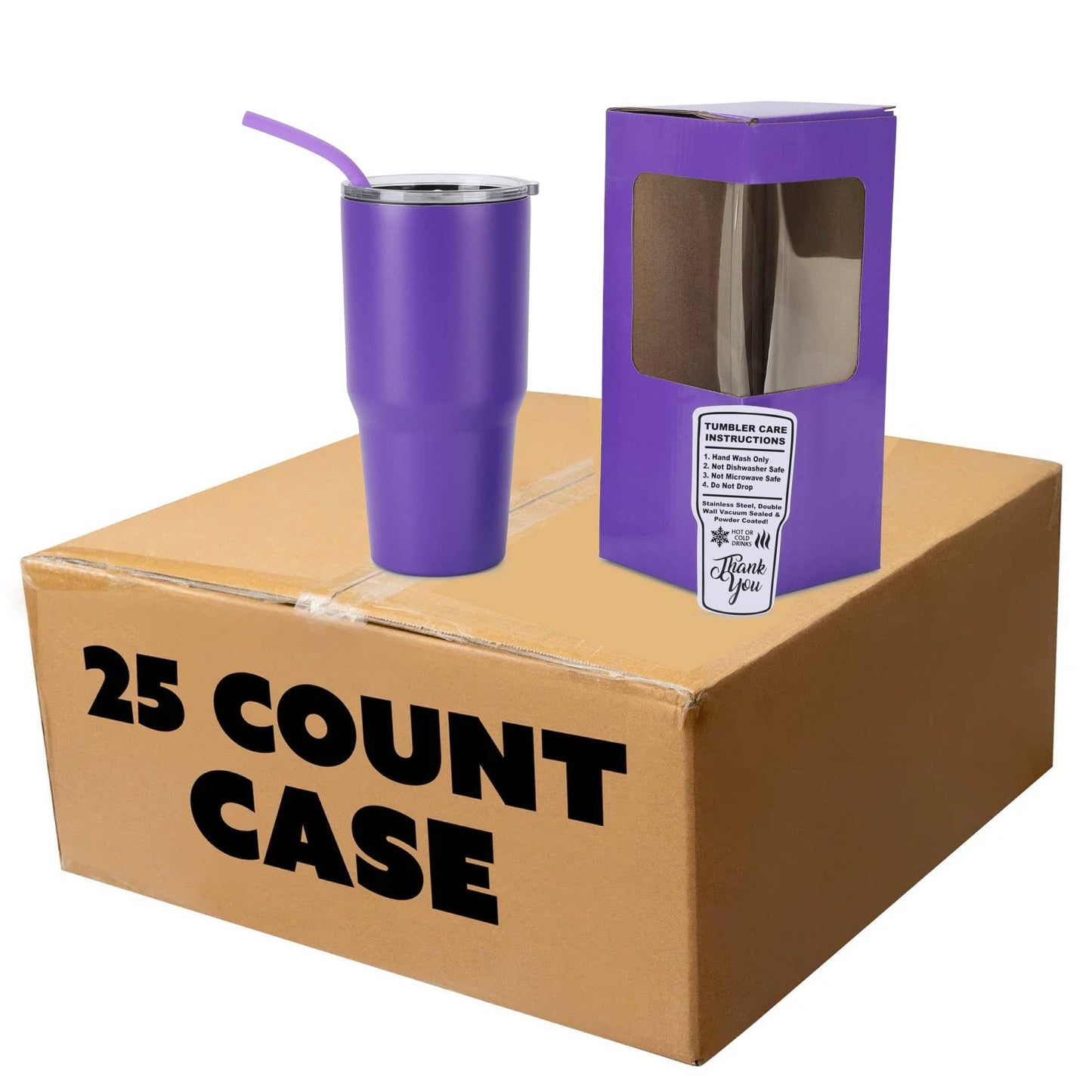 Makerflo 30 oz Powder Coated Tumbler, Handle Sold Separately: White / Singles