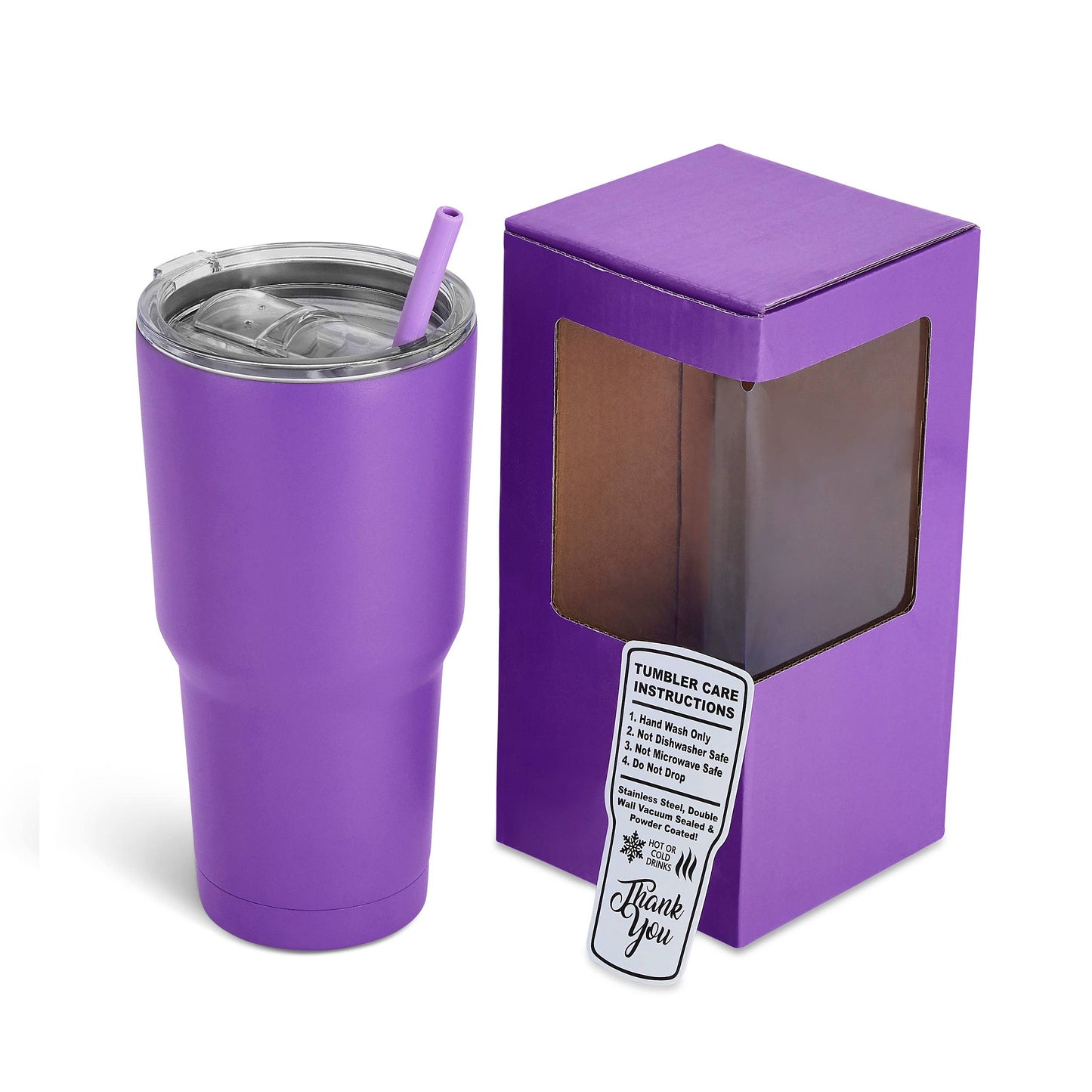 Makerflo 30 oz Powder Coated Tumbler, Handle Sold Separately: White / Singles