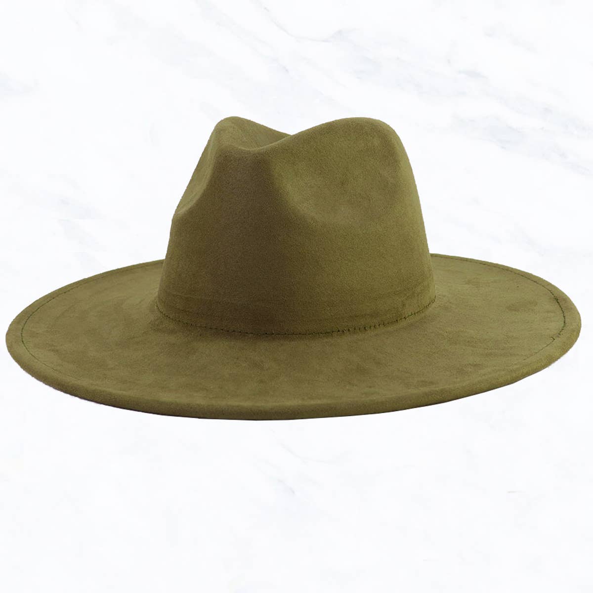 Suzie Q USA - Suede Large Eaves Peach Top Fedora Hat: Pastel Pink