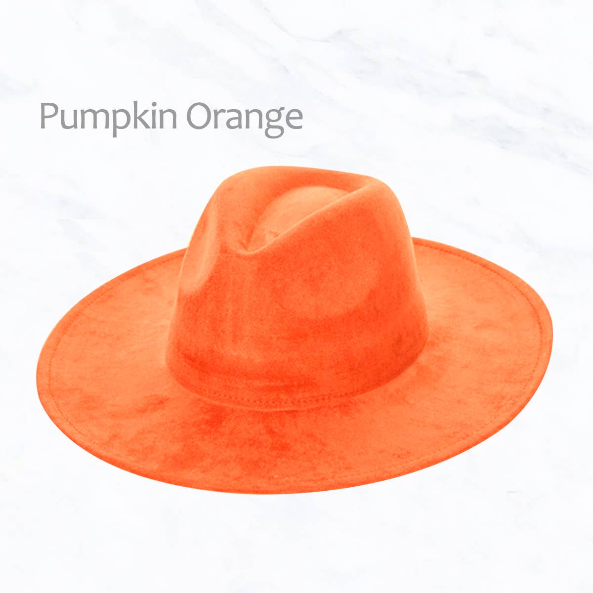 Suzie Q USA - Suede Large Eaves Peach Top Fedora Hat: Pastel Pink