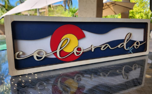 DIY Colorado Flag Shelf Sitter