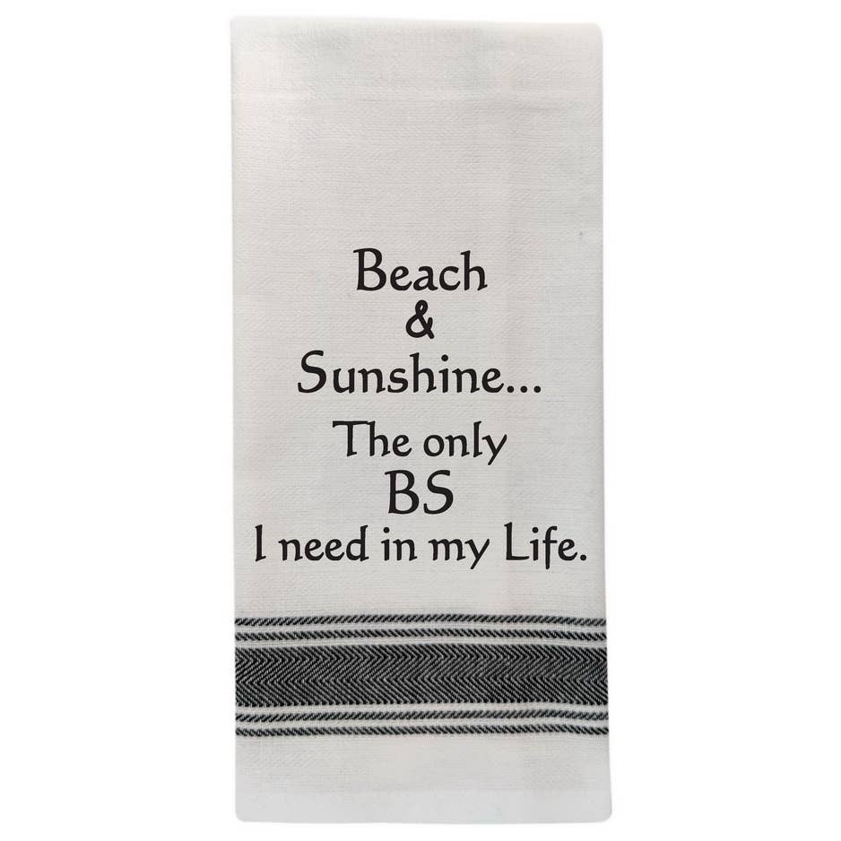 BB-B-100 White Kitchen Towel "Beach & Sunshine…"