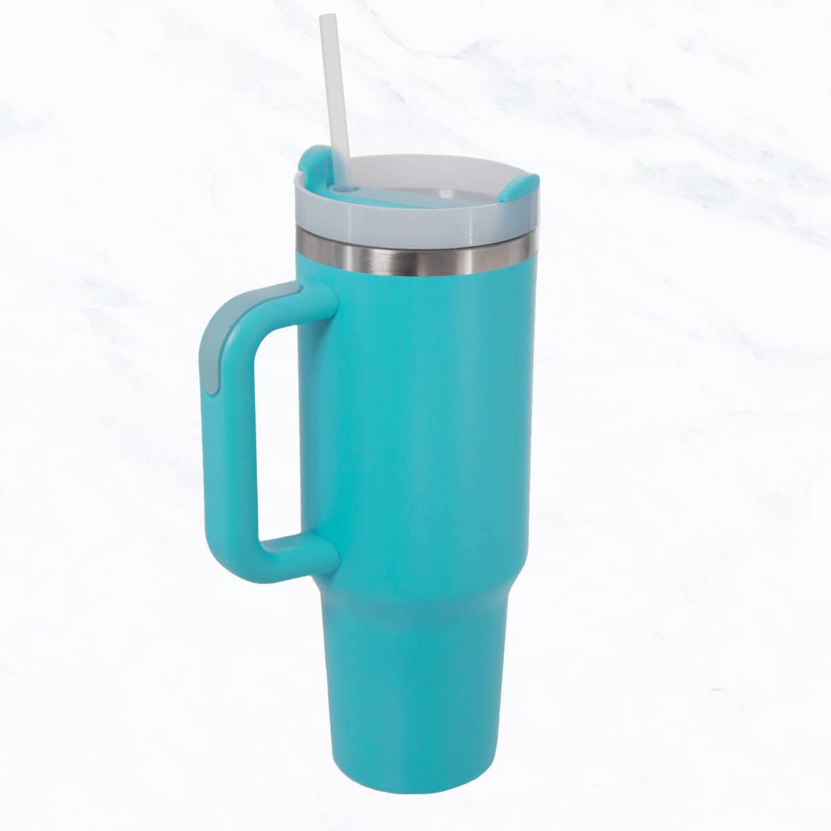 Suzie Q USA - 40 oz, Stainless Steel and Silicon Tumbler: Light Green
