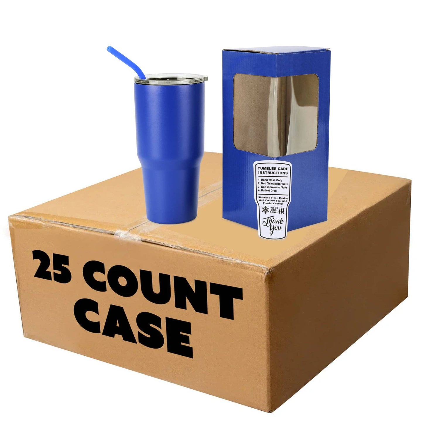Makerflo 30 oz Powder Coated Tumbler, Handle Sold Separately: White / Singles