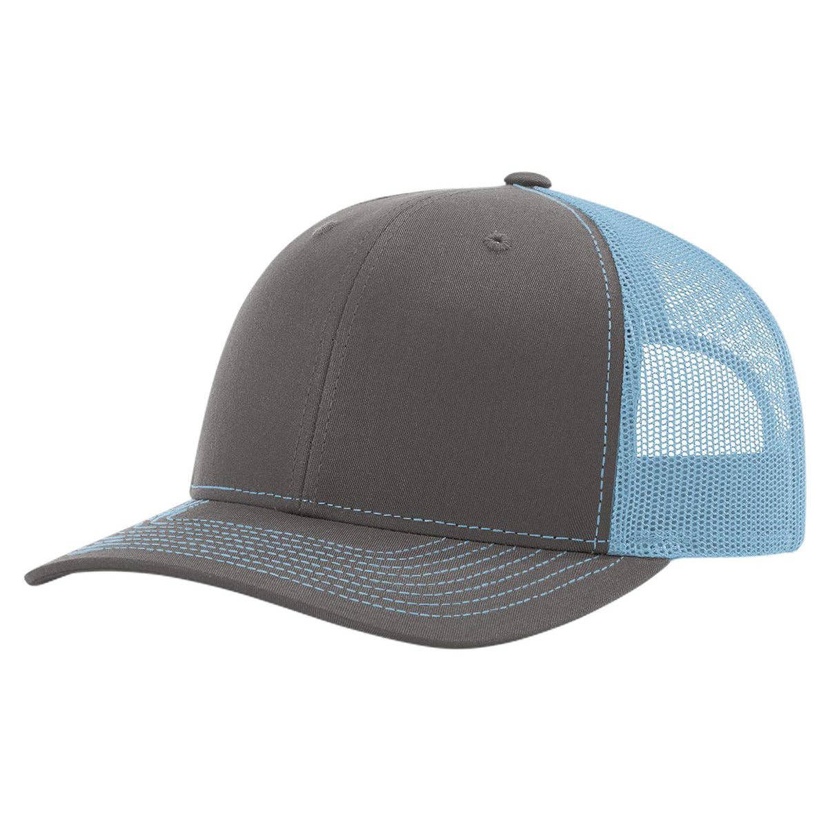 The Park Wholesale - Richardson 112 Classic Premium Trucker Hat, Snapback Cap: Columbia Blue/Black