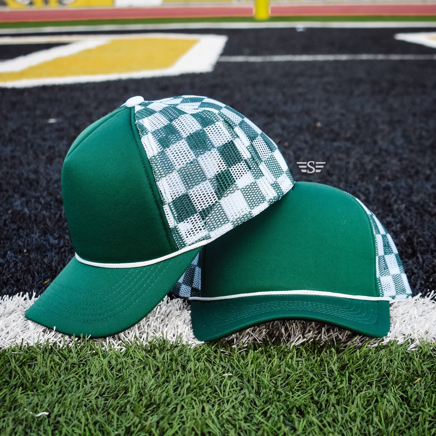 Checkered Mesh Back Cap: Pink/ Light Pink