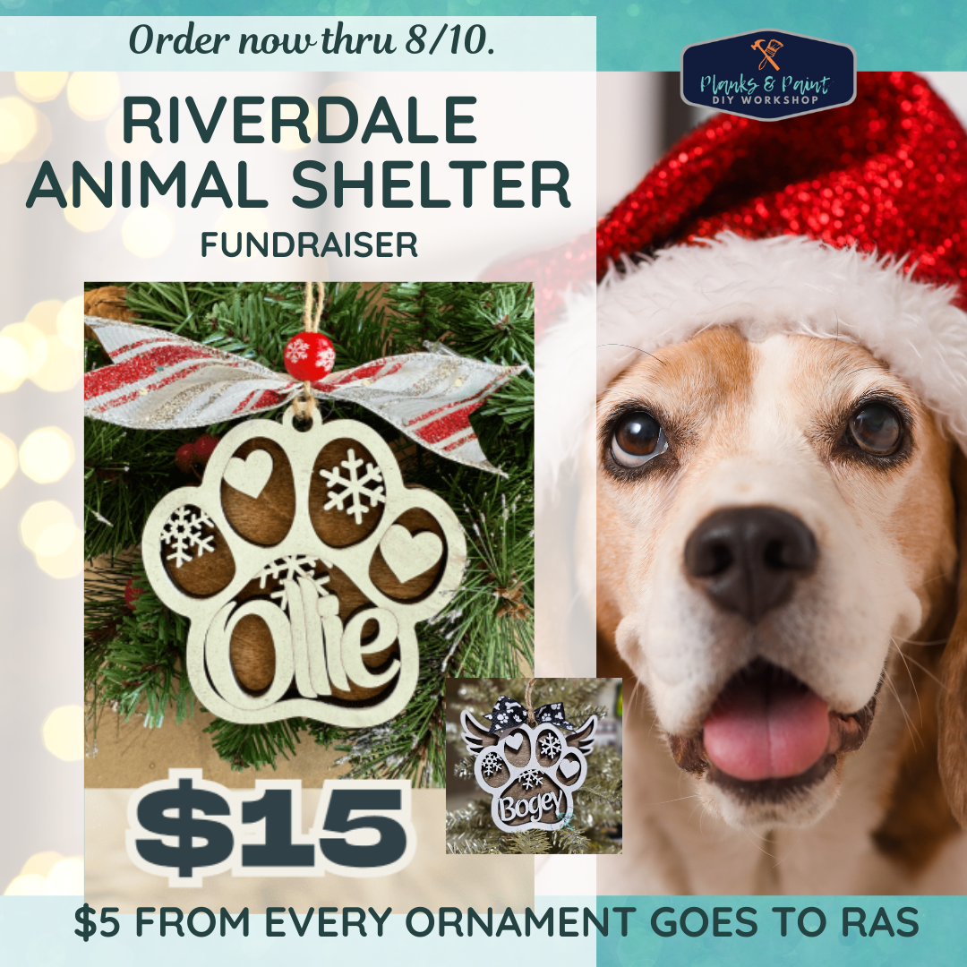Riverdale Animal Shelter Fundraiser - Personalized Paw Print Ornament