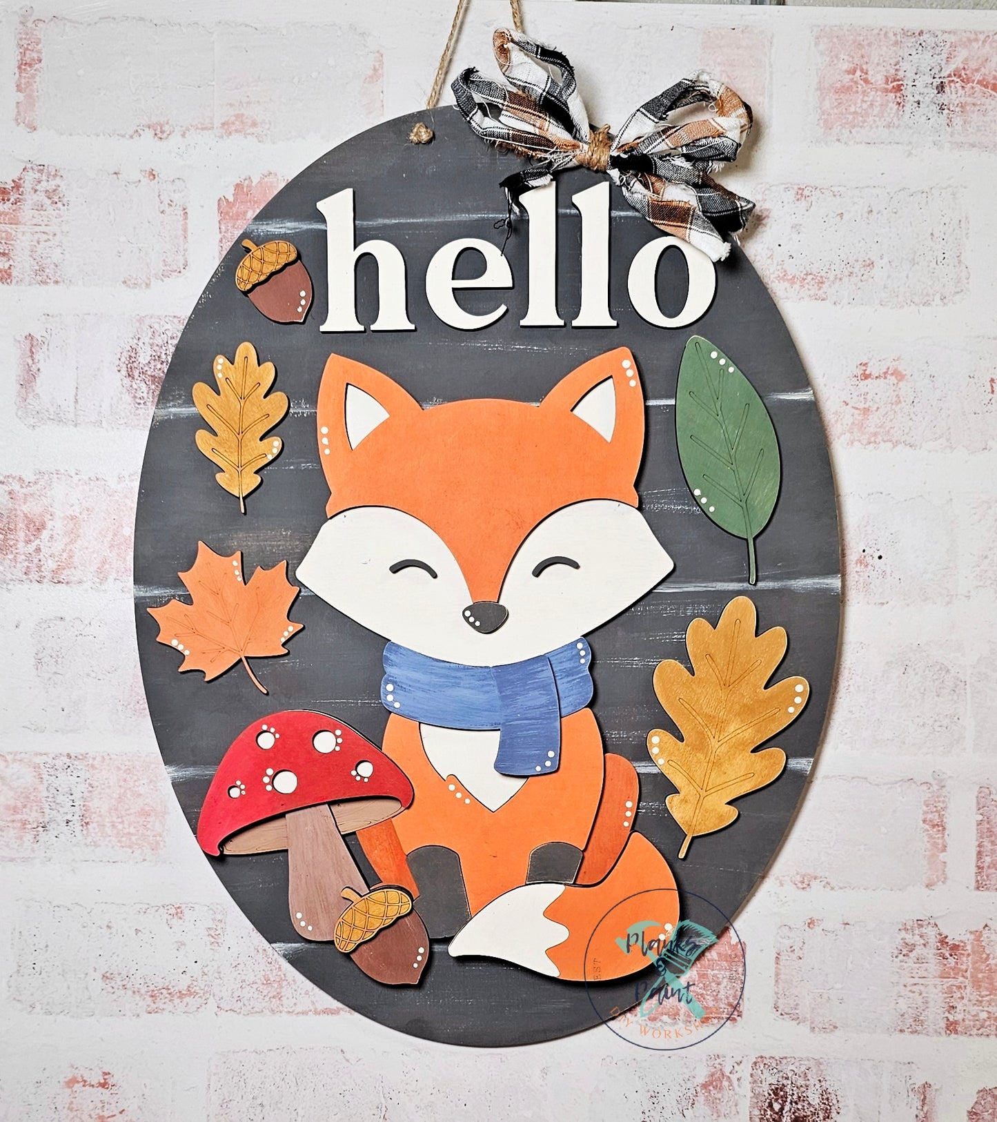 Hello Fall Fox Door Hanger