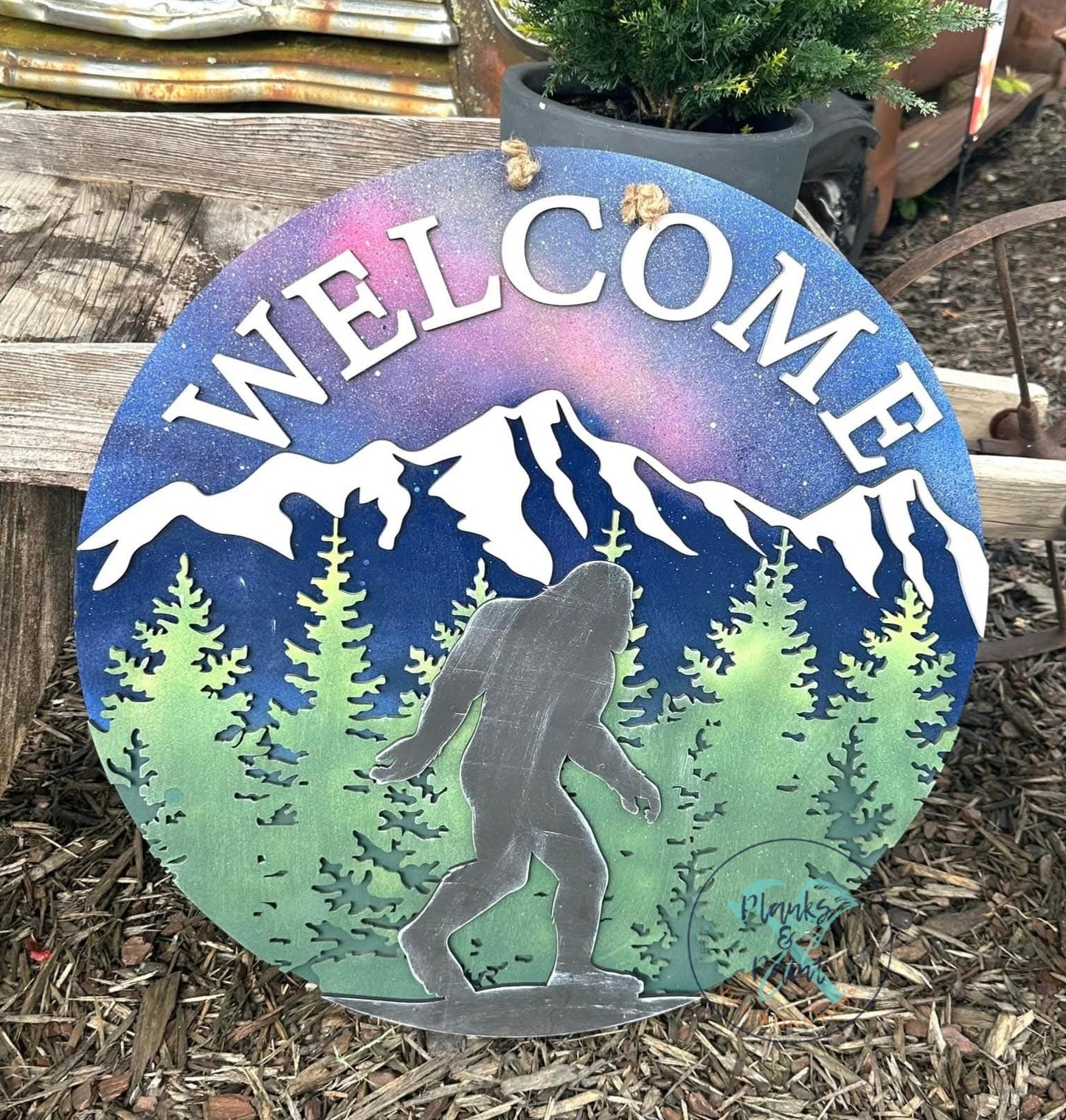 Welcome Mountain Bigfoot Door Hanger
