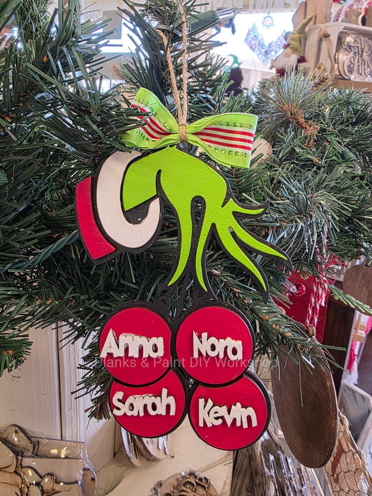Green Guy Personalized Family Ornament