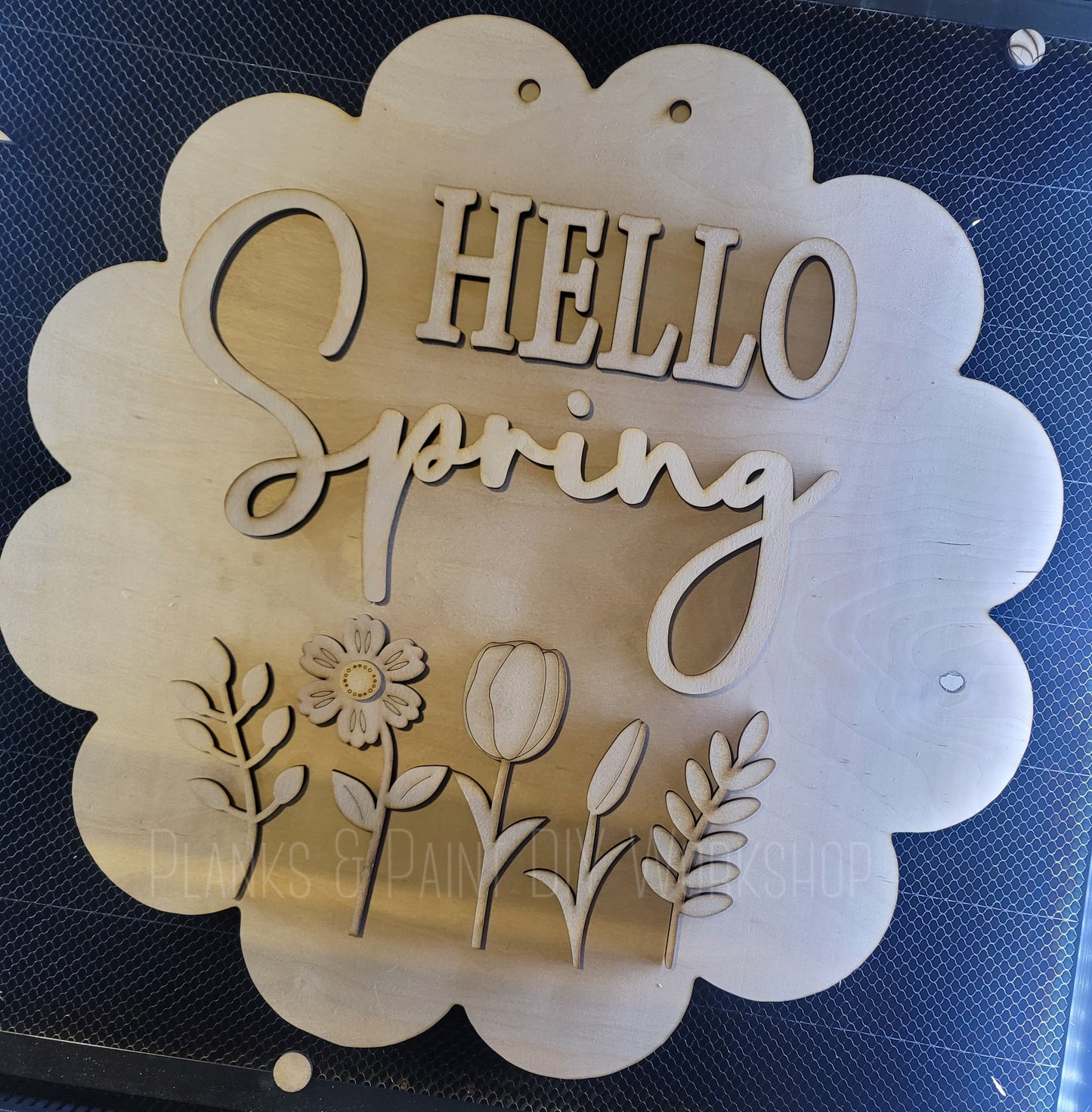 Hello Spring 3D Door Hanger