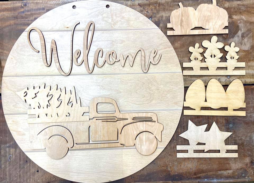 Interchangeable Truck Welcome Door Hanger