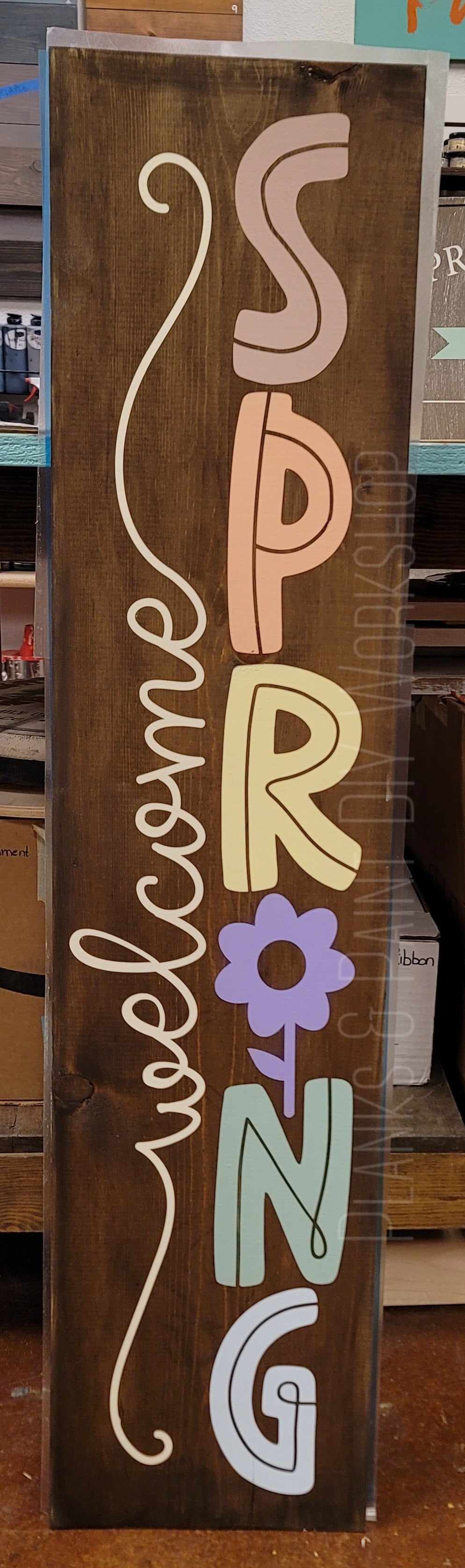 Welcome Spring Porch Leaner