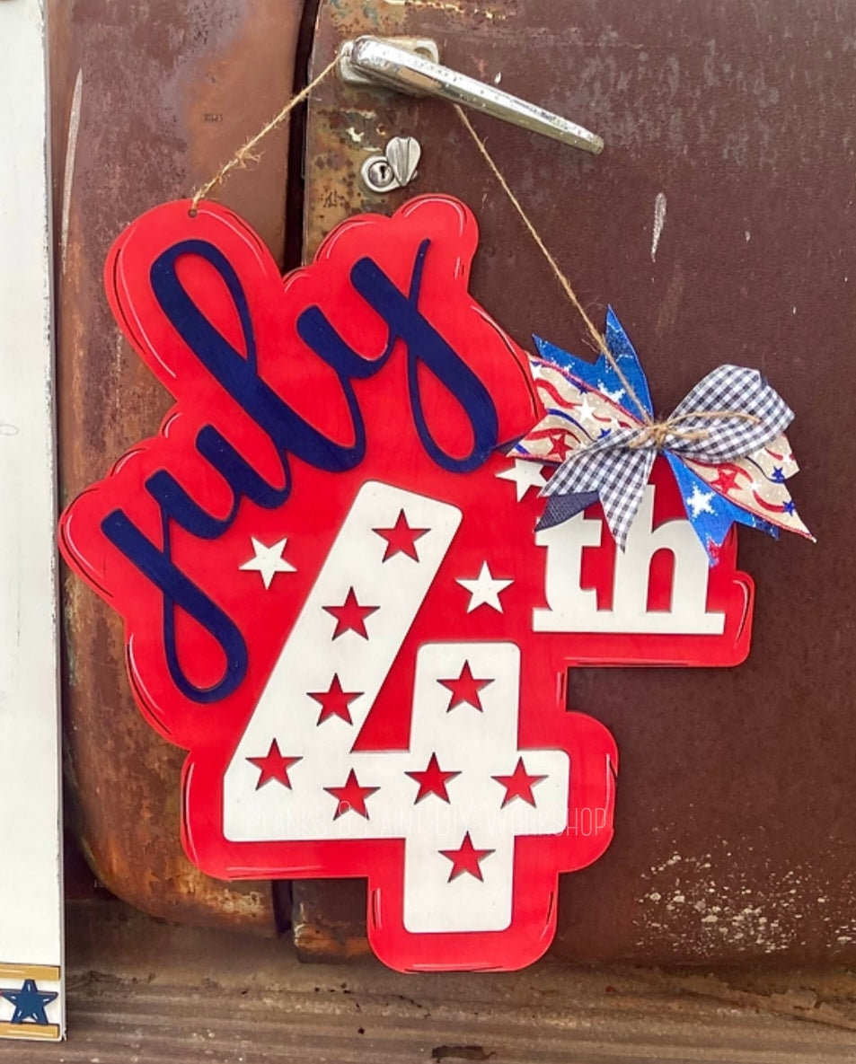 4th of July (18") 3D Door Hanger