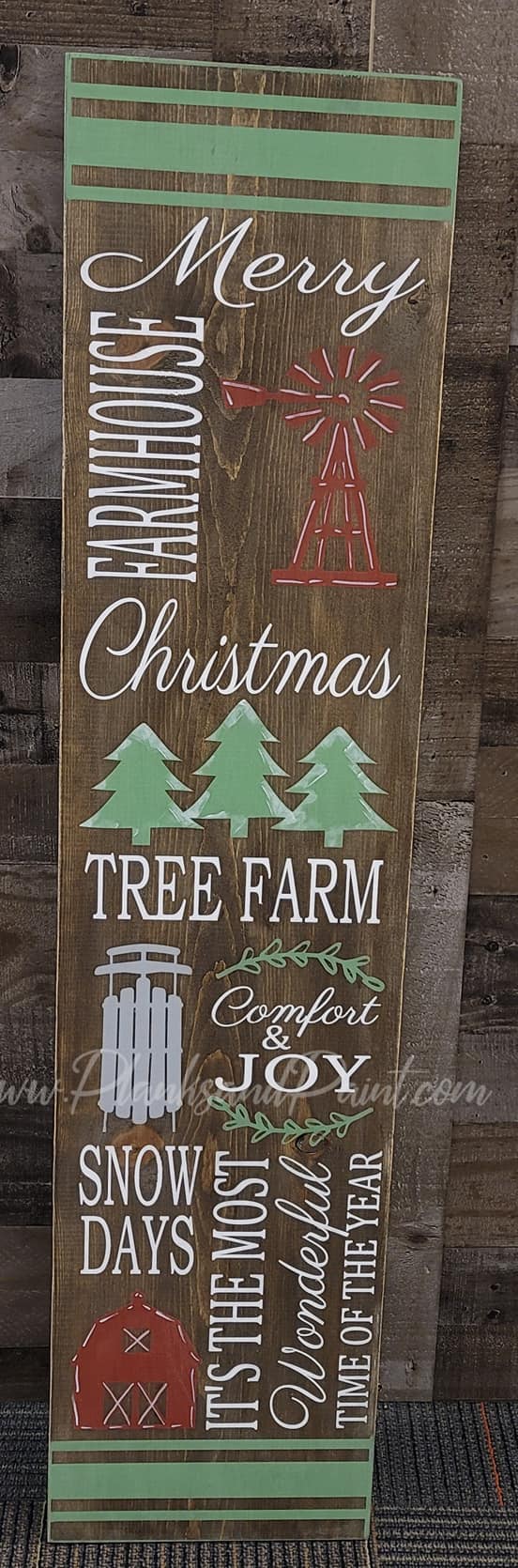 Farmhouse Christmas Porch Leaner