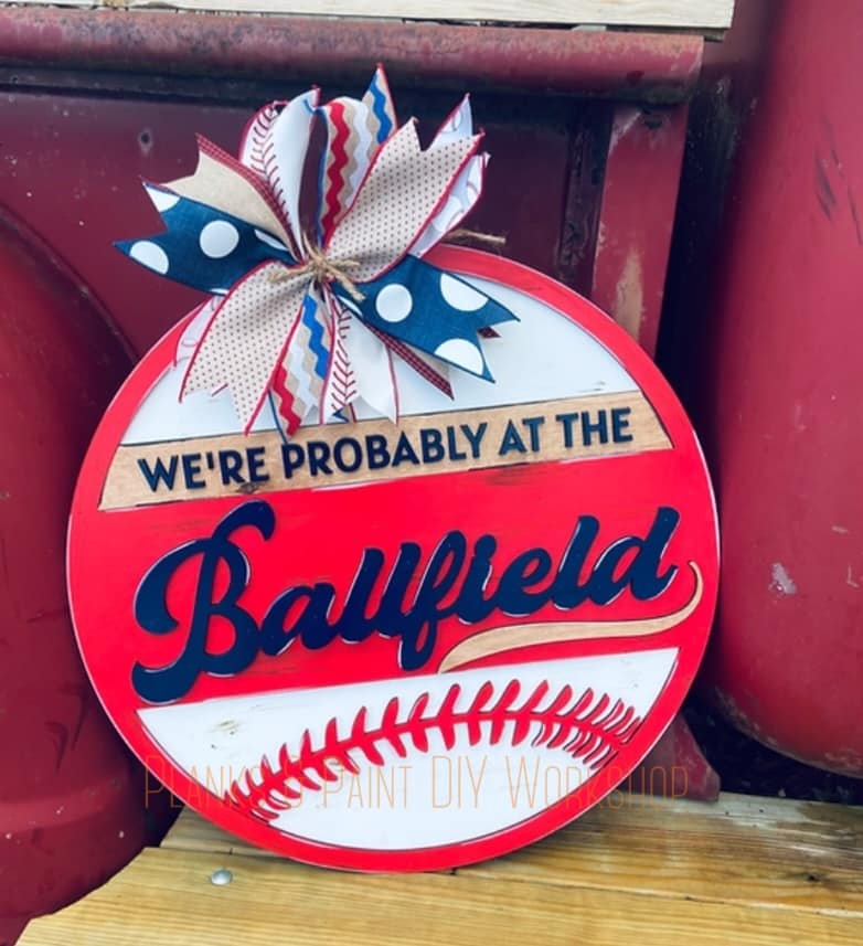 We're Probably at the Ballfield 3D Door Hanger