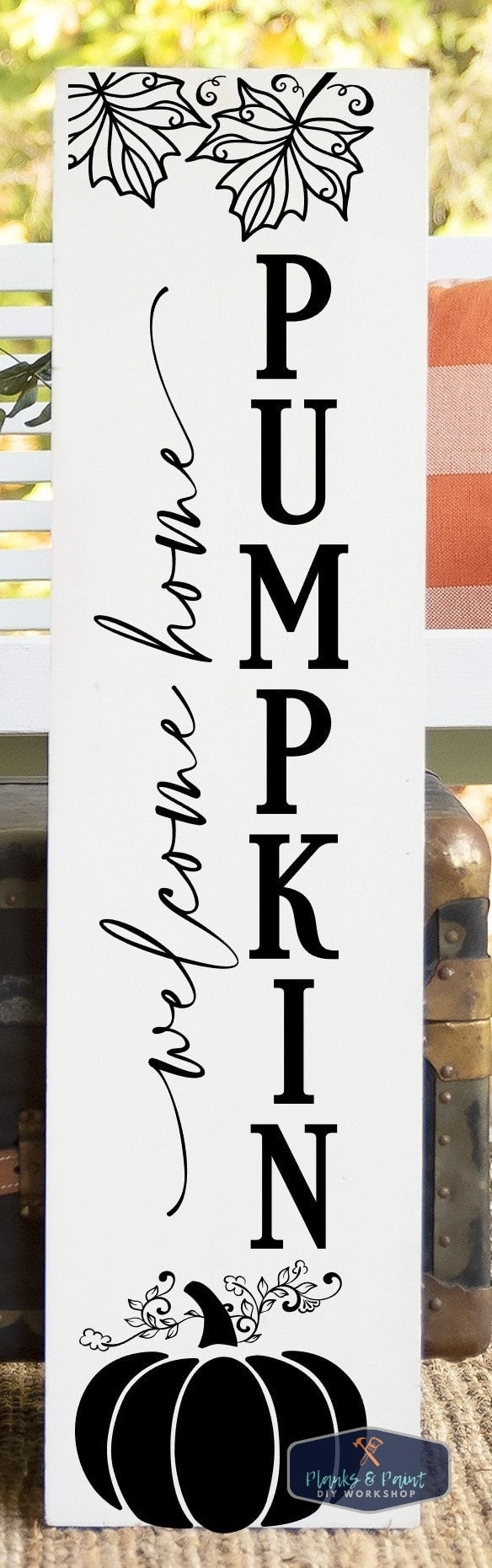 Welcome Pumpkin Porch Leaner