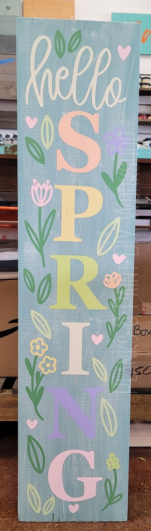 Hello Spring Porch Leaner