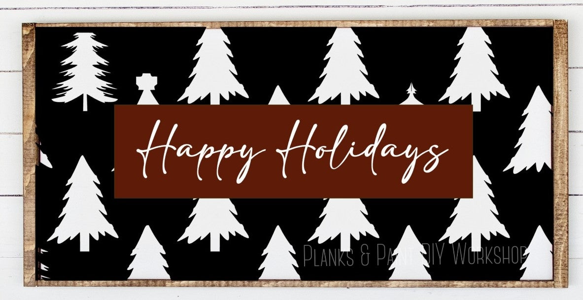 Happy Holidays Tree Pattern