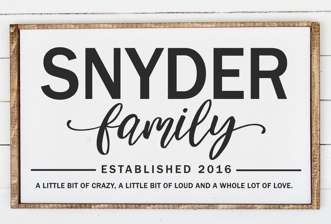 Family Name - Crazy, Loud, Love Sign
