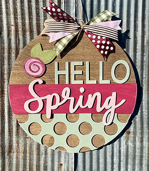 Hello Spring 3D Door Hanger - NOCO
