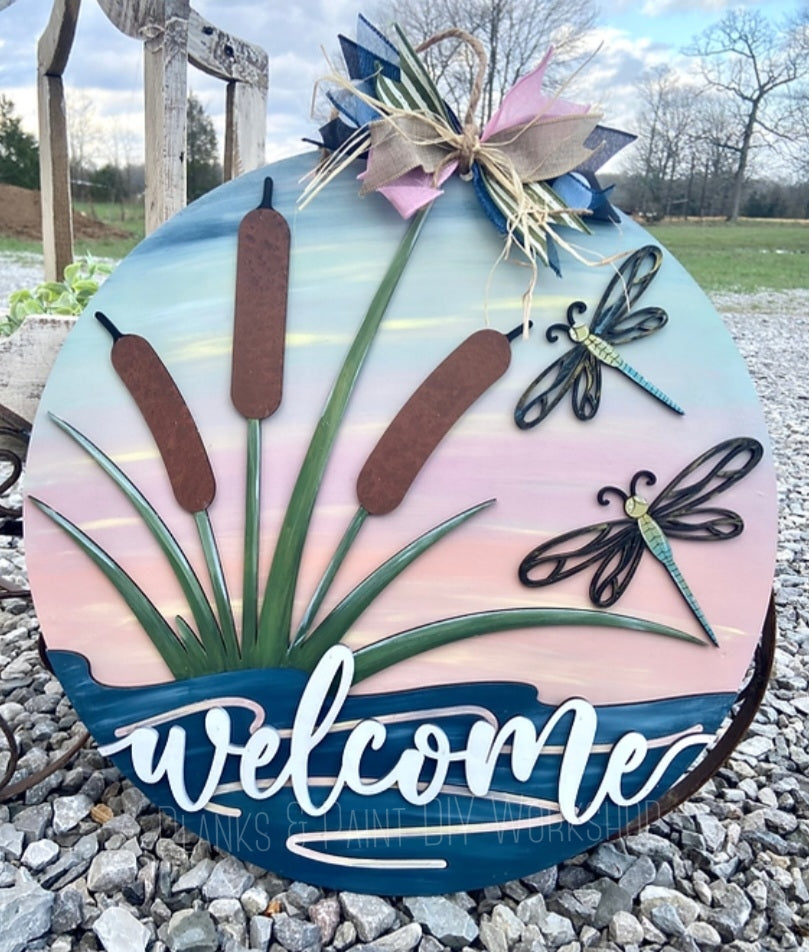 Welcome Dragonfly 3D Door Hanger