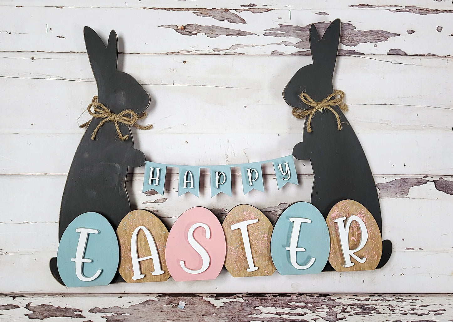 Peter Cottontail Hello Spring Happy Easter Reversible Tabletop Decor