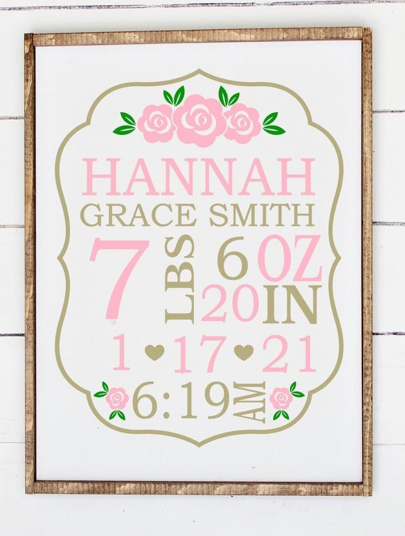Birth Stats Flowers