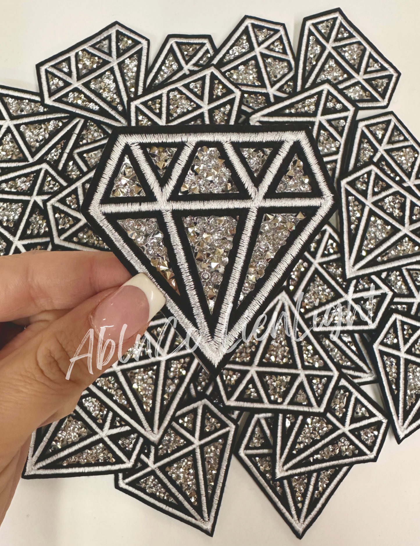 ABLN Boutique - Trucker hat patches 3” rhinestone diamond embroidery patch