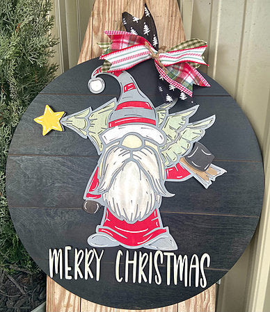 Merry Christmas outlets Gnome Woodsman Door Hanger