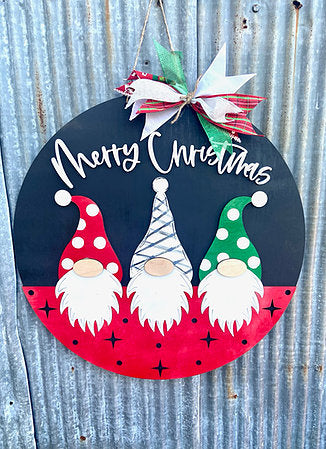 Merry Christmas Gnome Trio 3D Door Hanger