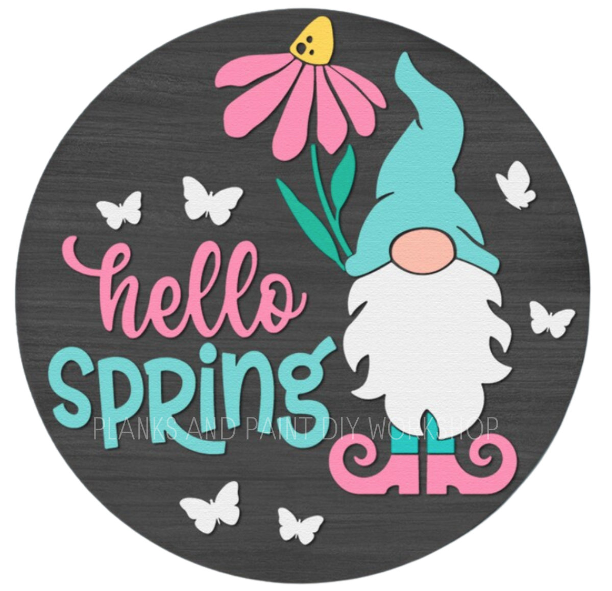Hello Spring Gnome Sign
