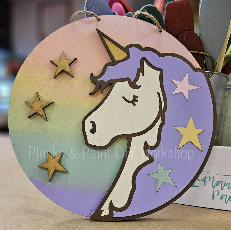 Unicorn: Small Youth Round Door Hanger