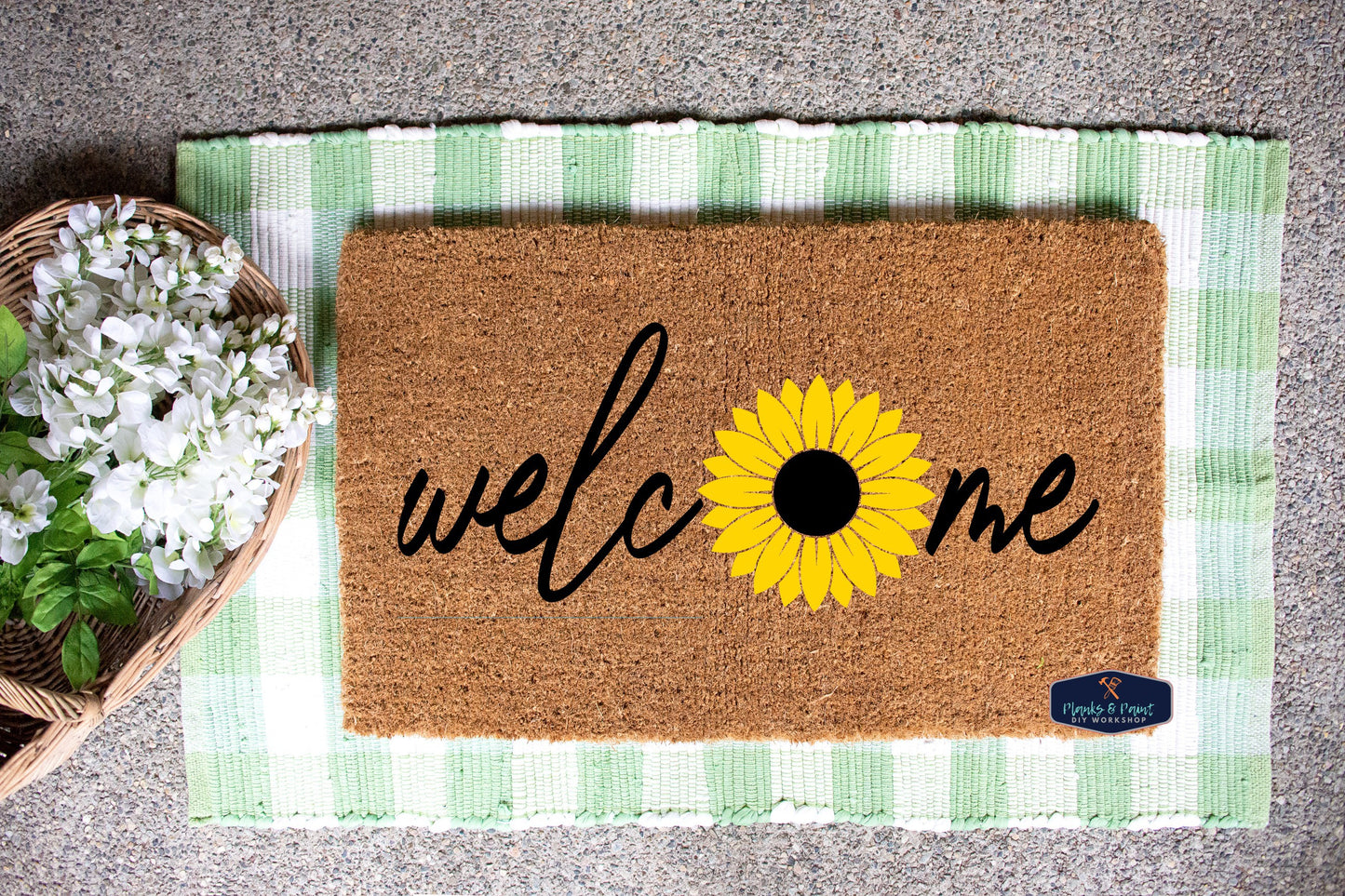 Sunflower Welcome Door Mat