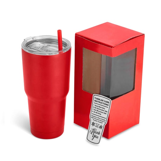Makerflo 30 oz Powder Coated Tumbler, Handle Sold Separately: Red / Singles