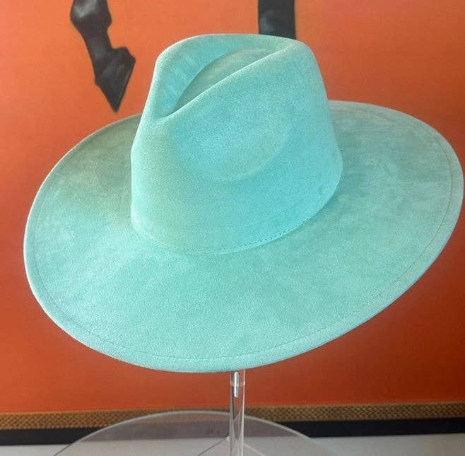 Best seller Fashion Classic Wide Brim Suede Premium  Hat : Blue / ONE SIZE