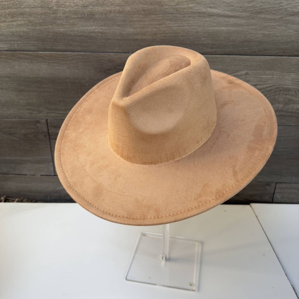 Classic Wide Brim Suede Premium Hat: GREY / ONE SIZE